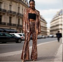 SEQUIN BRONZE PANTS SUIT