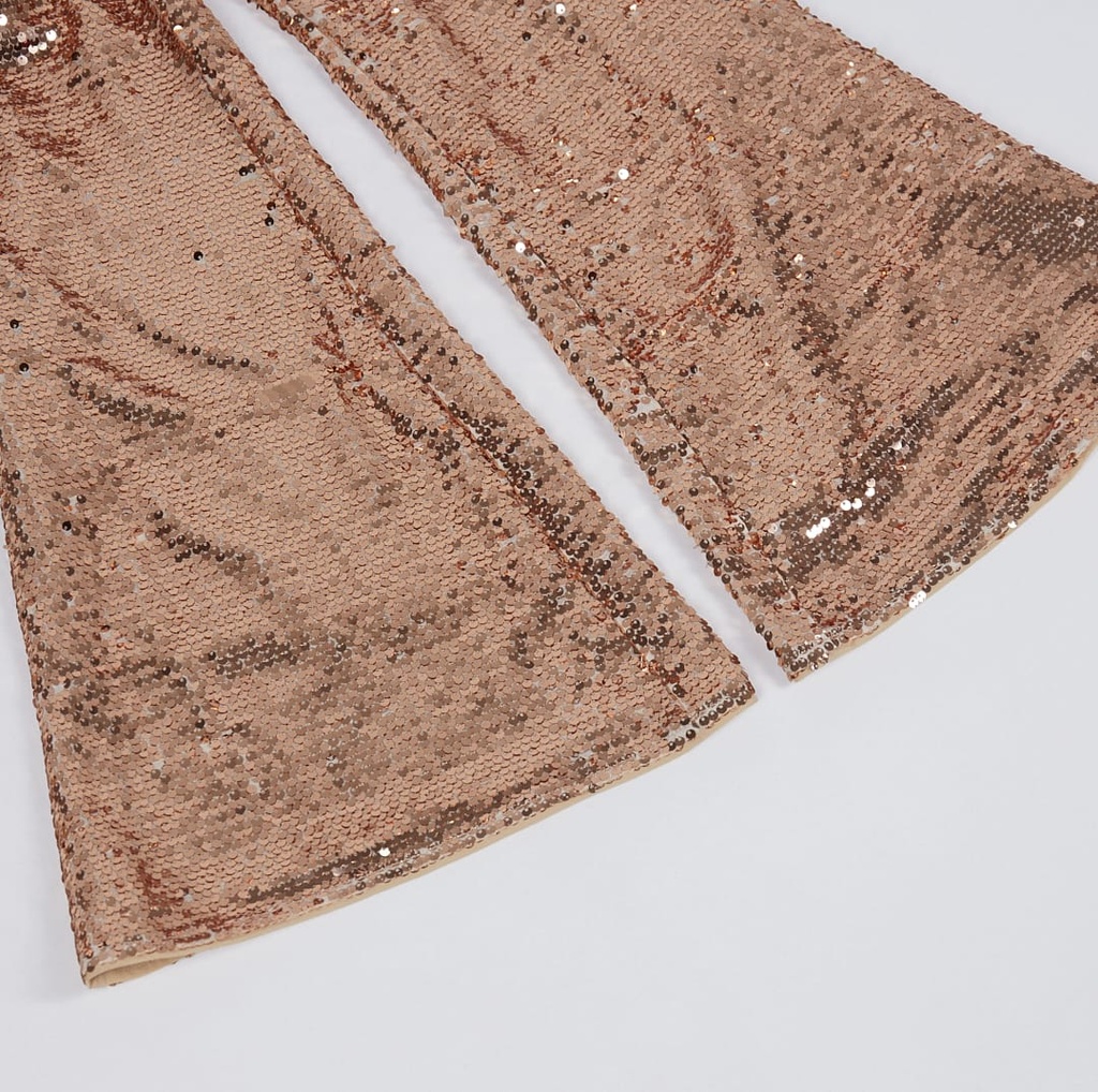 SEQUIN BRONZE PANTS SUIT