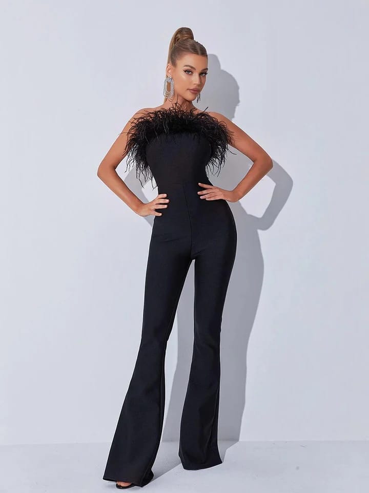 FEATHER JUMPSUIT