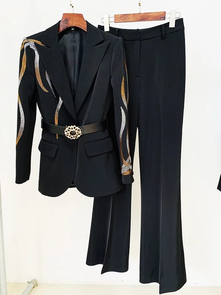 SHINY PANTS SUIT