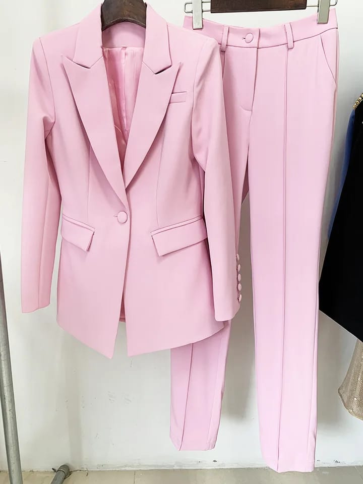 PINK PANTS SUIT